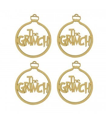 Laser Cut 'The Grinch' Bauble - 4 Pack